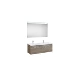 Roca - Pack Unik - Meuble 2 tiroirs, lavabo double et miroir à led 1200 Frene A855934321