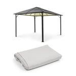 Pergola Blumfeldt Panthéon Solid Sky Ambient Solar 3x4 m éclairage solaire - Gris clair