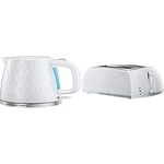 Russell Hobbs Honeycomb Kettle and 2 Slice Toaster, White