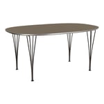 Fritz Hansen - Superellips B617 – 300x130 cm Brown Ottowa/Warm Graphite - Matbord - Bruno Mathsson - Brun - Metall/Trä