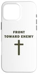 iPhone 16 Pro Max Front Toward Enemy – Christian Faith Military Cross of Jesus Case