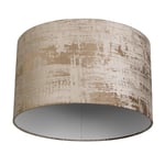 REV Abat-jour rond vintage en coton de haute qualité, diamètre 42 cm, abat-jour de rechange pour suspension et lampadaire, culot E27, taupe