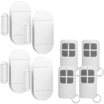 Rapanda - Alarme maison 4pcs Alarme de Porte et Fenêtre Capteur sans Fil Magnétique avec 4 Télécommandes pour Système de Sécurité Maison Sécurité