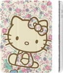 Coque Pour Ipad 2020 À Motif Floral Hello Kitty, Matériau Tpu Résistant Aux Chocs, Réglage Automatique De L'angle De Veille/Réveil, Jolie Coque De Protection Transparente 10.2in