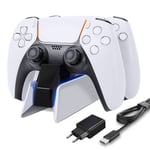 Double Station de charge pour Manette PS5 avec Indicateur LED,USB C Port Charge Rapide