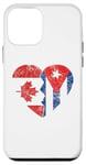 Coque pour iPhone 12 mini Cœur de drapeaux canadiens cubains | Canada Cuba Cubanita Roots