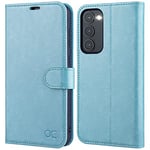 OCASE for Samsung Galaxy S23 Plus Case, Premium PU Leather S23plus Wallet Phone Case with [Card Holder][RFID Blocking][TPU Inner Shell] Shockproof Flip Cover for Galaxy S23+ 5G 6.6 Inch,Ice Blue