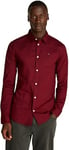 Tommy Jeans Chemise Homme Original Stretch Shirt Slim Fit, Rouge (Deep Rouge), XXL