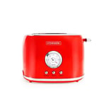 Grille Pain Style Rétro Double Fentes Retro Toast Rouge Kitchencook