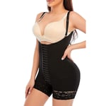 TSlimmer Bodysuit Shaper Lace Stitching Hook Eye Closure Stretchy CorsetBlack XL