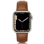 EDIMENS Leather Strap Compatible for Apple Watch 38mm 40mm 41mm 42mm(Series 10), Genuine Leather Sport Casual Wristband Compatible with iWatch Series 10 9 8 7 6 5 4 3 2 1 SE Sports & Edition Men Women