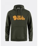 Fjallraven Logo Mens Hoodie - Forest Green - Size X-Large