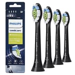 4 Pack - Philips Sonicare W Diamond Clean - Electric Toothbrush Heads - Black UK