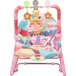 Keepbuying - Transat pour bébé Faon rose,Chaise à bascule électrique pour bébé,Vibrations apaisantes,Arche de Jeu avec 3 Jouets Confortable,À partir