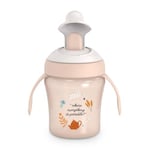 Suavinex, Tasse d'Apprentissage avec Bec Rigide. Gobelet Bébé Anti Fuite avec Couvercle Rabattable et Anses. Passe au Lave-Vaisselle. Trainer Cup 200 ml. Verre Bébé et Enfats +6 Mois. Wonderland Rose