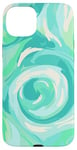 iPhone 15 Plus Swirl Green Color Illustration Pattern Abstract Art Case