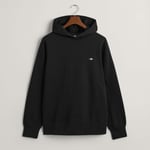 Gant Mens Embroidered Archive Shield Hoodie in Black material_cotton - Size 3XL