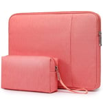 HYZUO 13.3-14 Inch Laptop Sleeve Bag Set for MacBook Pro 14 M3/M2/M1 Pro/Max A2992 A2918 2024-2021, MacBook Air 13 2017-2010, 13.5"-13.8" Surface Laptop 7-1, Laptop Case with Pouch, Pink