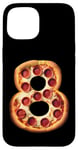 Coque pour iPhone 15 8e anniversaire Pizza Party Garçons Cheese Kids Pie Eight Bday Boy