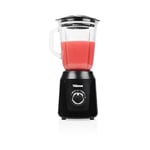 Tristar Blender, récipient en verre de 1 l, 2 vitesses, fonction pulse pour piler la glace, pièces résistant au lave-vaisselle, noir, 350 W, Smoothie Maker BL-4482