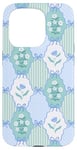 Coque pour iPhone 15 Pro Coquette bleu clair nœud vintage fleur à pois mignon