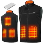 Gilet chauffant, veste chauffante homme femme, 12000mAh 5V USB micro polaire blouson chauffant avec batterie incluse, manteau Électrique avec 3 Niveau de chauffant | 6 zones chauffante, Hiver Vêtement