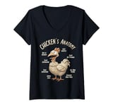 Womens Funny And Crazy Chicken Lover's Design V-Neck T-Shirt