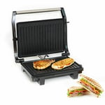 Geepas Stainless Steel Healthy Grill Non Stick 1000W Toaster Sandwich Panini 