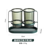 Porte-baguettes en fer forgé pour la maison,double tube,vidange de grande capacité,moule vert T1,rangement pour baguettes de cuisine - Type Dark green