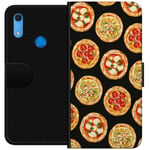 Lompakkokotelo Huawei Y6s (2019)-laitteelle, jossa on Pizza kuvio