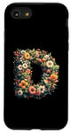 Coque pour iPhone SE (2020) / 7 / 8 Lettre initiale de l'alphabet D dans un style d'art floral