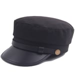 Båtskapten Män Sailor Hat Cap Flat Soldat Utomhus Black