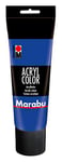 Marabu 12010025055 – Acrylique Color bleu outremer foncé 225 ml, peinture acrylique crémeuse à base d'eau, séchage rapide, résistant à la lumière, imperméable, à appliquer au pinceau et à l'éponge sur toile, papier