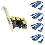 PCIe 1 à 4 pci Express 16X Slots Carte Riser pci-e 1X Slot Adaptateur usb 3.0 Port Multiplicateur pour L'Exploitation MinièRe