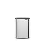 Brabantia - Bo Waste Bin 7L - Small & Stylish Rubbish Bin - Easy Open and Soft Closing Lid - Hygienic & Space Efficient - Wall Mountable - for Bathroom, Toilet, Home Office - Brilliant Steel