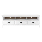 Meuble TV ll Range Blanc 158x40x47 cm Bois de pin solide - Prolenta Premium