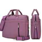 ZYDP Waterproof Laptop Bag Shockproof Airbag 13 14 15 17 Inch, Big Size Computer Bags Case Messenger Shoulder Bag (Color : Purple, Size : 15-inch)