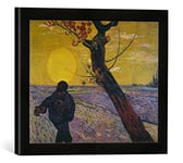 Kunst für Alle 'Encadré Image de Vincent Van Gogh Sämann pour Les untergehender Soleil, Impression d'art dans Le Cadre de Haute qualité Photos Fait Main, 40 x 30 cm, Noir Mat