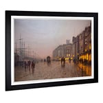 Big Box Art Framed Print of John Atkinson Grimshaw Street Scene Design | Wall Art Picture | Home Decor for Kitchen, Living Room, Bedroom, Hallway, Black, A2 / 24.5x18 Inch / 62x45cm