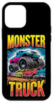 Coque pour iPhone 12 mini Monster Truck Écrasement Voitures Art pour les amateurs de Monster Truck