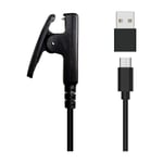 Triacle USB Ladekabel med USB-C - USB-A adapter, Garmin smart/sportsklokke