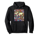 252 Flags,World Flags,World map with flags. Pullover Hoodie