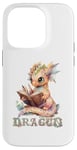 Coque pour iPhone 14 Pro Bébé dragon mignon à lire | Fantasy | Jeu de rôle | Dragon