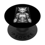 Cyberpunk Chat Robot Android Cyborg Futuriste Feline Kitty PopSockets PopGrip Adhésif