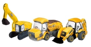 JCB Soft Toy Vehicles - Backhoe + Excavator + Dump Truck