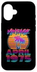 Coque pour iPhone 16 50 Years Old Retro Vintage Funny April 1975 50th Birthday