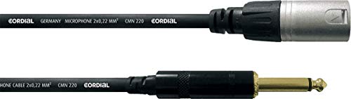 CORDIAL CABLES Câble audio XLR mâle/jack mono 5 m CÂBLES AUDIO Essentials XLR / Jack