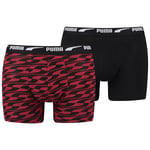 Lot de 2 boxer Puma coton rouge et noir