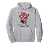 Funny Howdy Valentine Highland Cow Valentine’s Day Cow Lover Pullover Hoodie