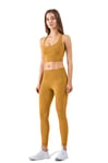 Su.B Ensemble de Yoga pour Femmes 2 Pièces - Tenue de Sport - Leggings d'Entraînement et Haut Court avec Soutien-Gorge Doux Intégré Élastique - Jaune